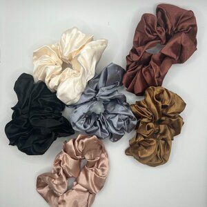 Multi Color 6 Pack Satin Scrunchies